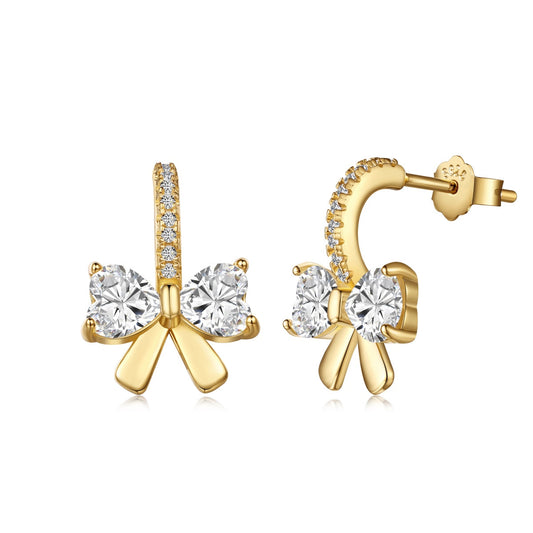 [Regalia jewelry]Exquisite Earrings With Heart-Shaped Bow Design